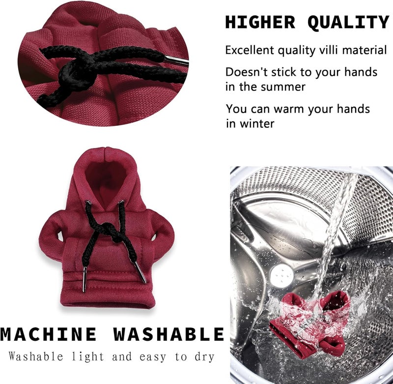 vvag Gear Shift Hoodie,Universal Shift Knob Hoodie, 4.7 Inch Car Shifter Stick Protector Decoration, Funny Hoodie Car Gear Shift Cover, Auto Interior Accessories Shifter Hoodie (Red) - Image 5